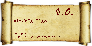 Virág Olga névjegykártya